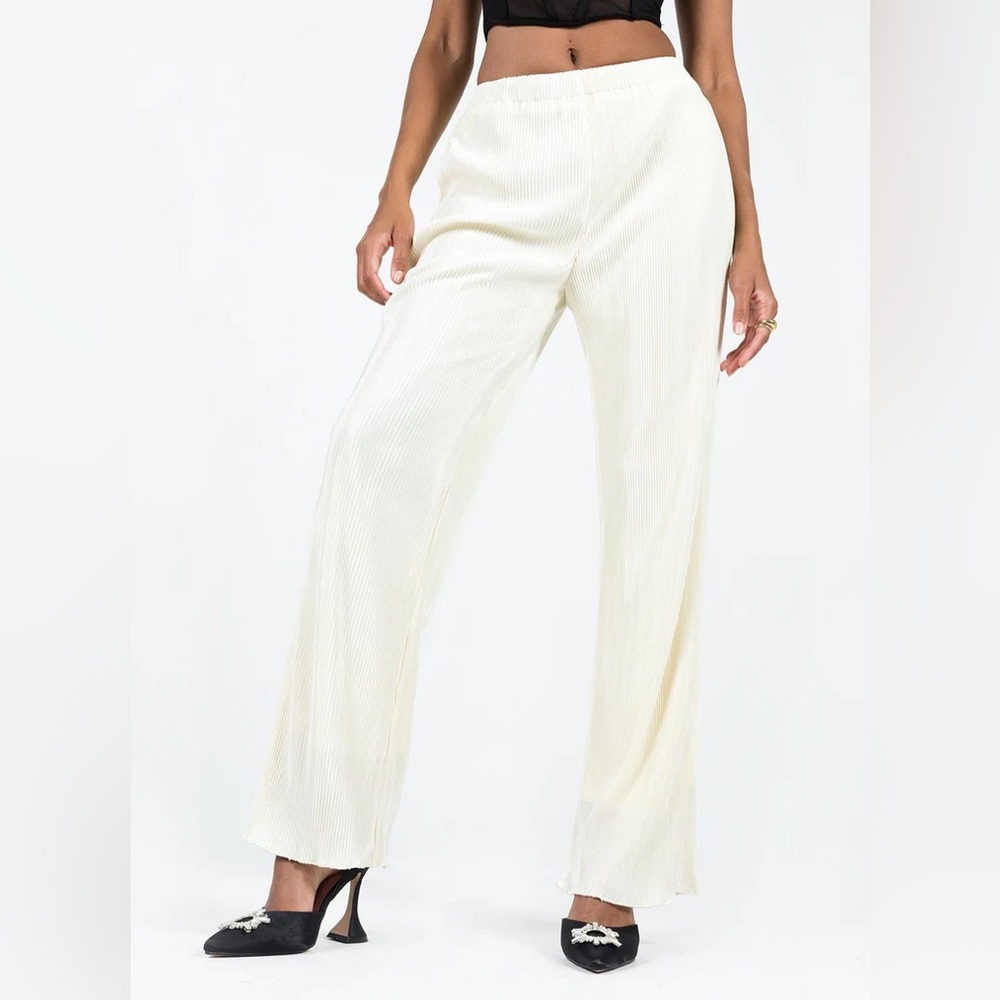Princess Polly Blakey Plisse Pants Champagne